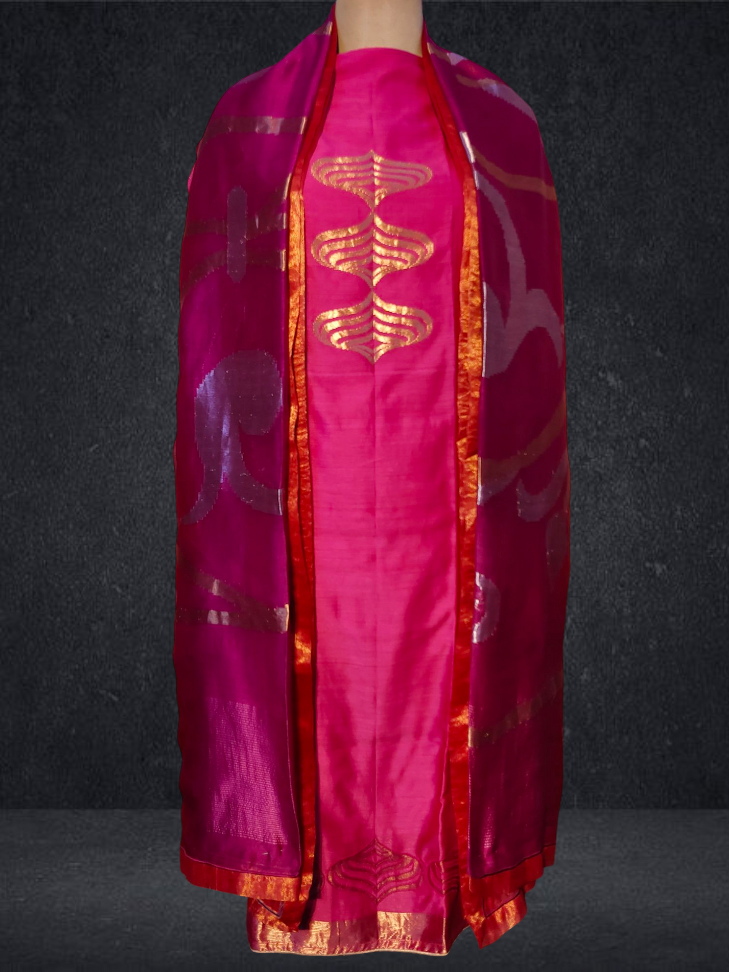 Semi Stitched Chanderi Formal Suitset