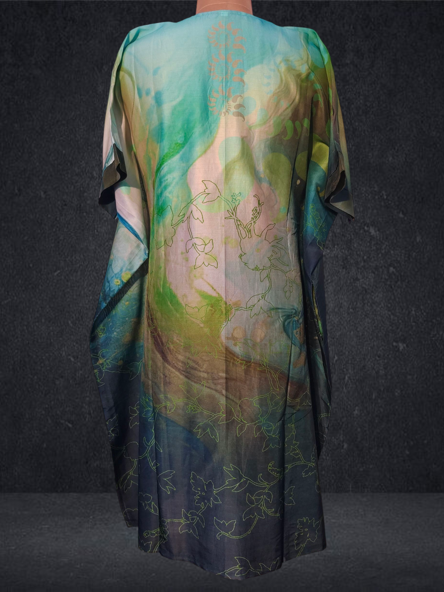 Stitched Chanderi Digital Printed Kaftan VISHAL KAPUR STUDIO