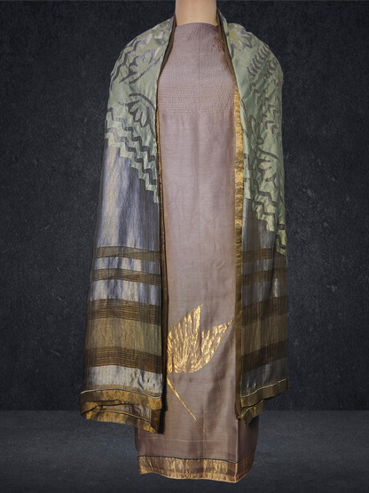 Semi Stitched Formal chanderi Suitset