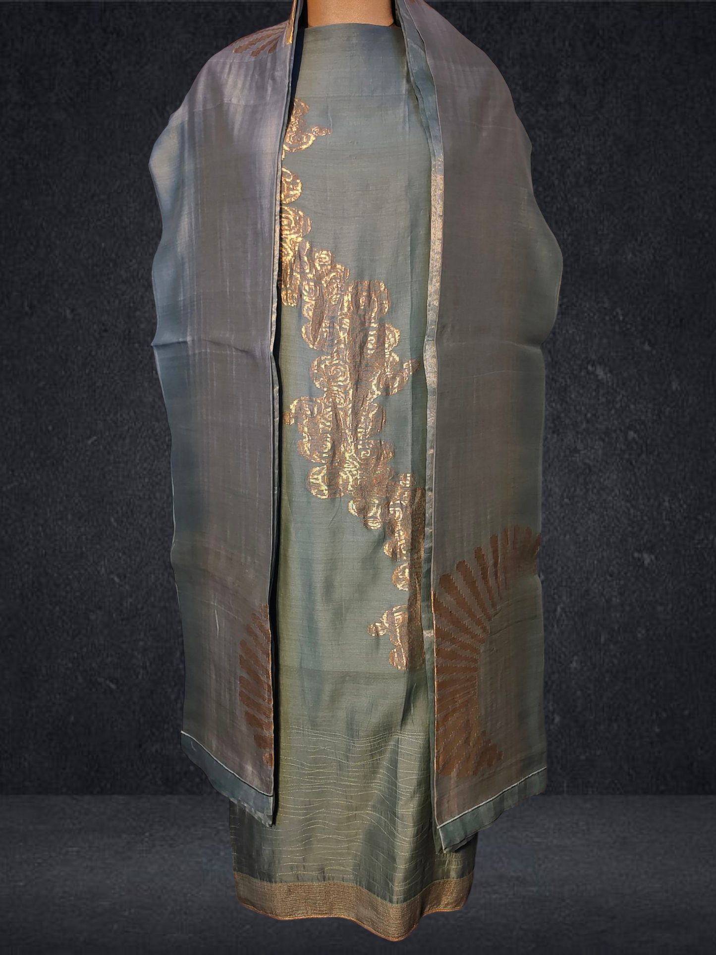 Semi Stitched Formal chanderi Suitset