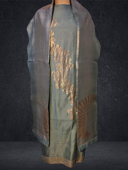Semi Stitched Formal chanderi Suitset