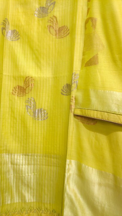Semi Stitched Chanderi Formal Suitset