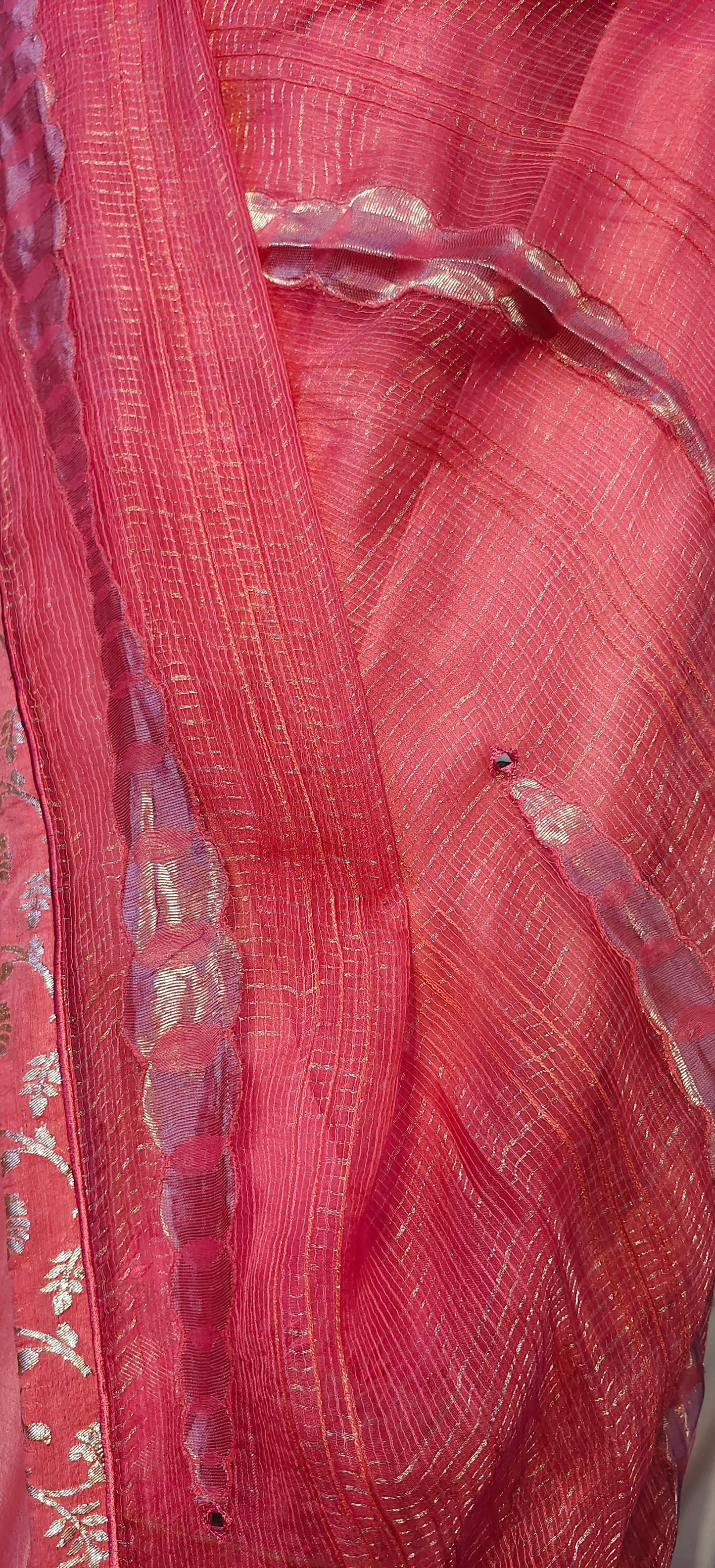 Semi Stitched Formal chanderi Suitset