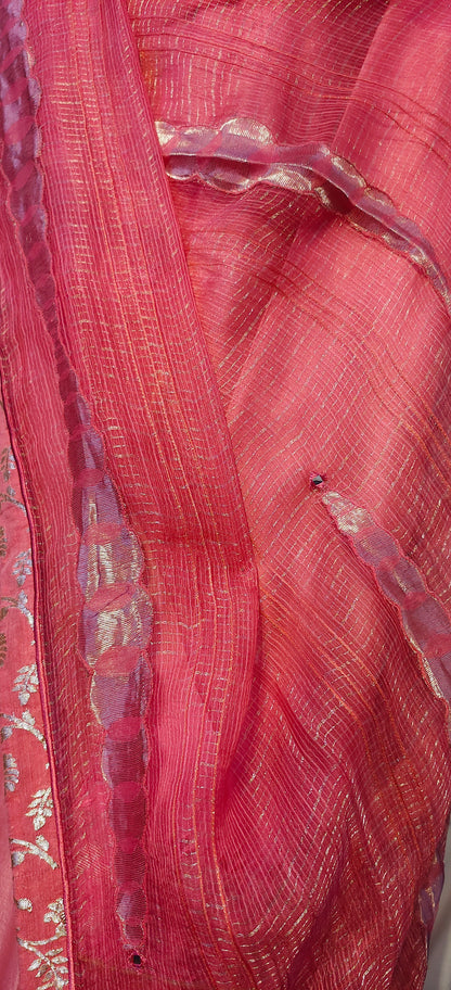 Semi Stitched Formal chanderi Suitset