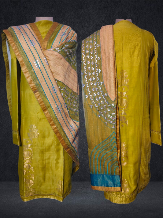 Semi Stitched Formal chanderi Suitset