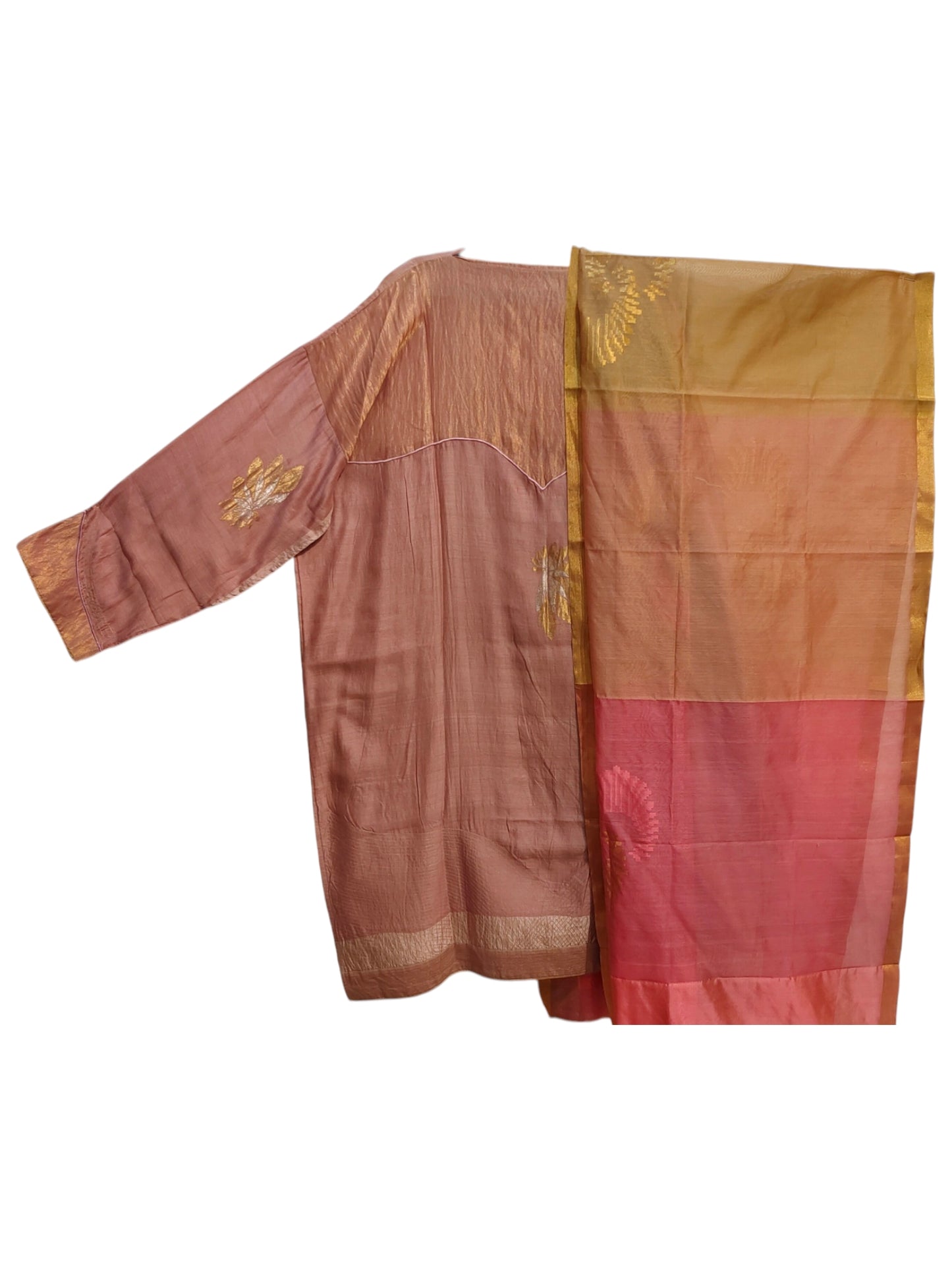 Semi Stitched Chanderi Formal Suitset