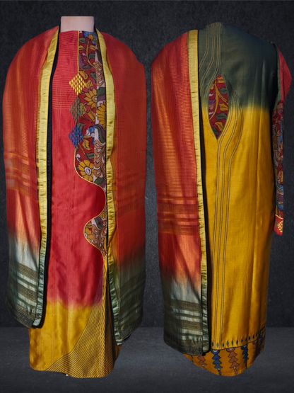 Semi Stitched Chanderi Formal Suitset