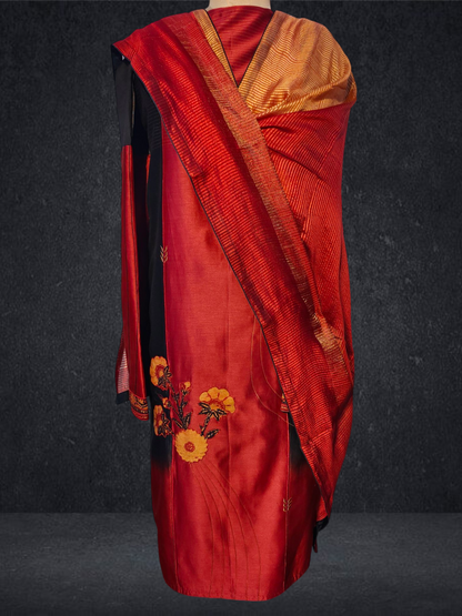 Semi Stitched Chanderi Formal Suitset