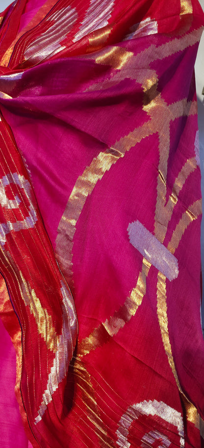 Semi Stitched Chanderi Formal Suitset