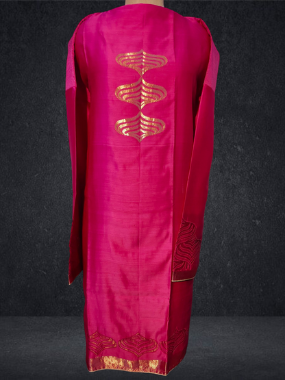 Semi Stitched Chanderi Formal Suitset