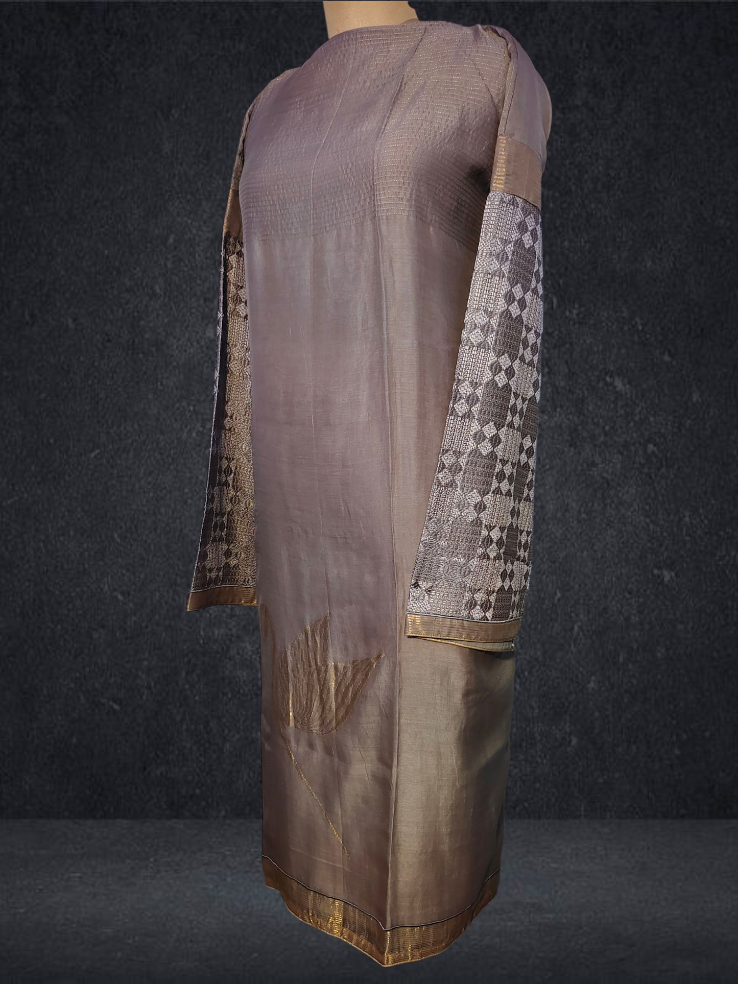 Semi Stitched Formal chanderi Suitset
