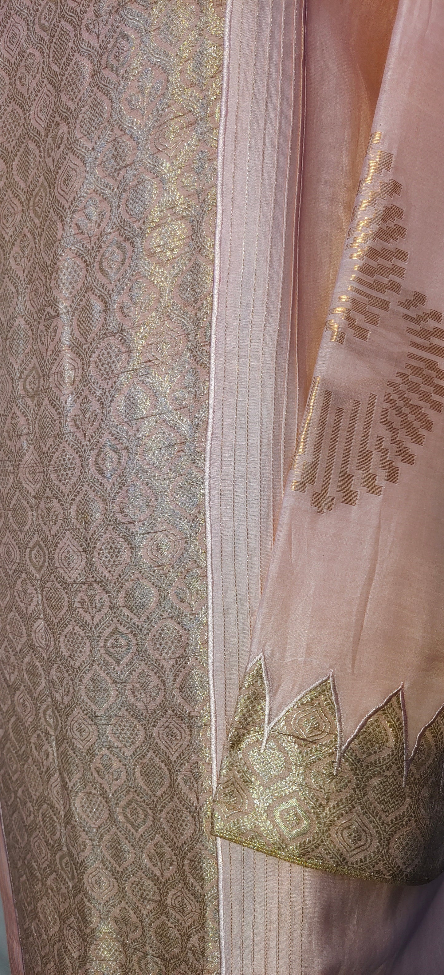Semi Stitched Formal chanderi Suitset