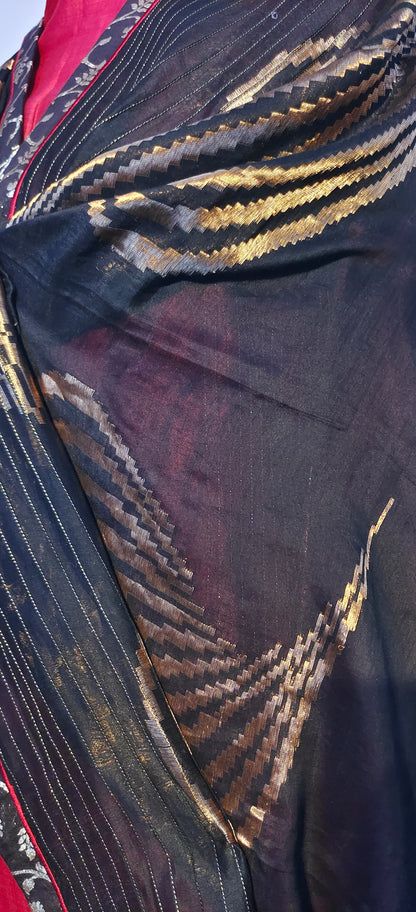 Semi Stitched Formal chanderi Suitset