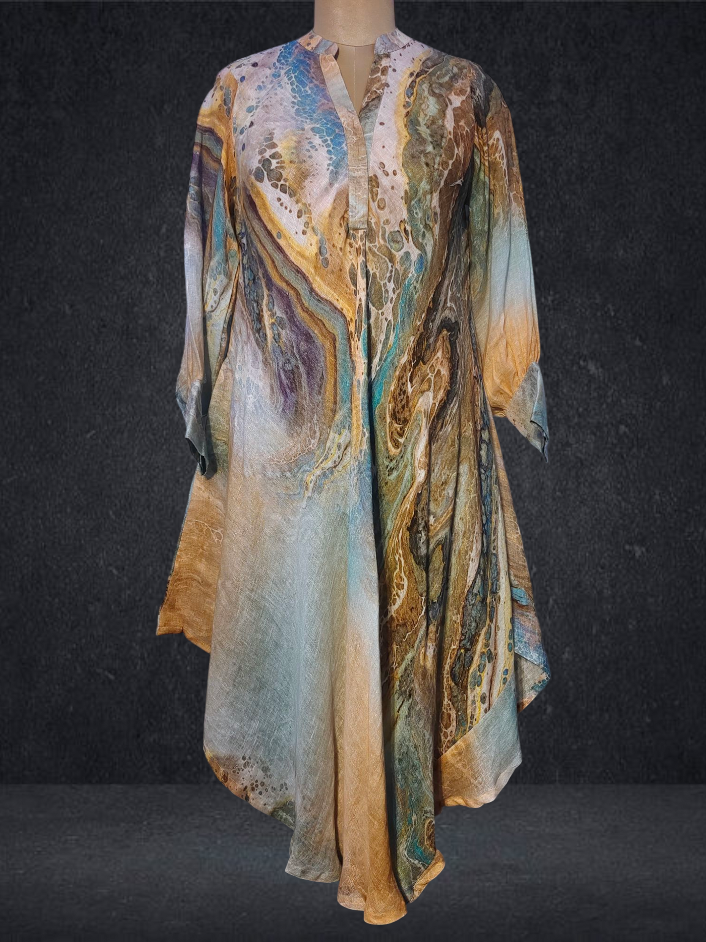Stitched Digital Printed Long Dress