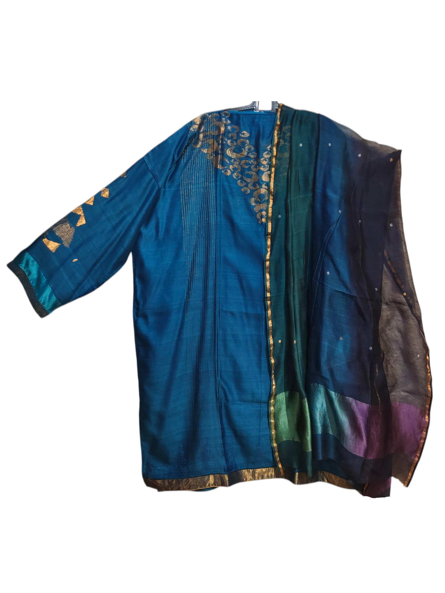 Semi Stitched Chanderi Formal Suitset