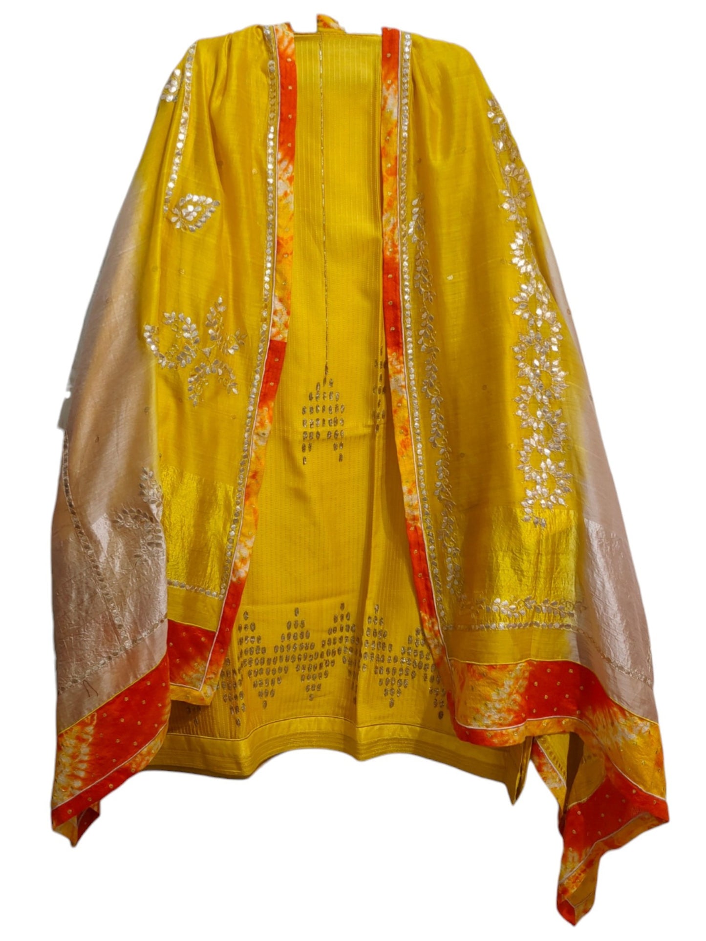 Semi Stitched Chanderi Formal Suitset