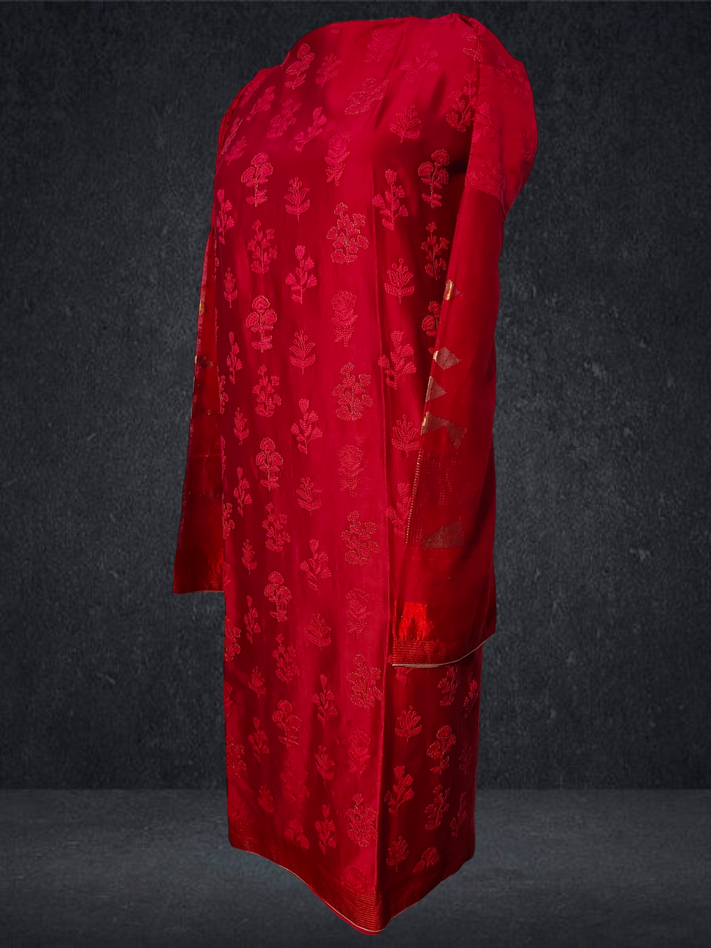 Semi Stitched Formal chanderi Kurta