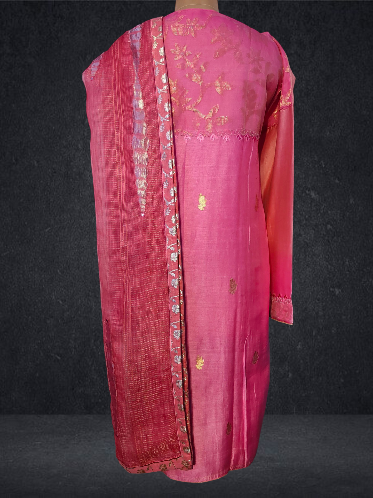 Semi Stitched Formal chanderi Suitset