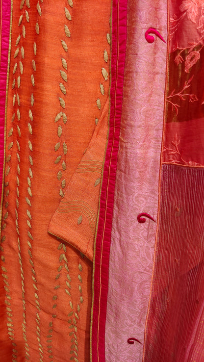 Semi Stitched Chanderi Formal Suitset