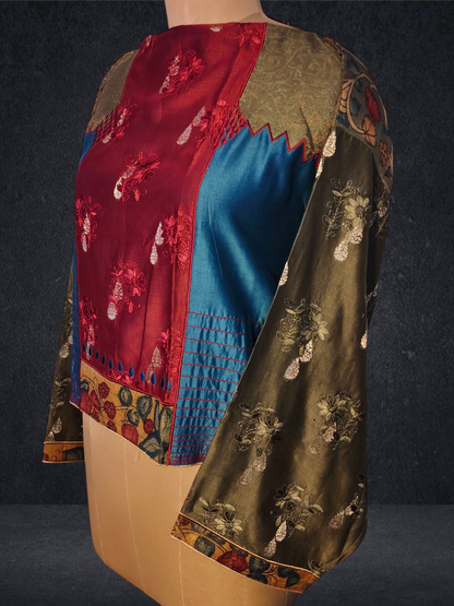 Semistitched Chanderi Ɓlouse