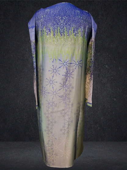 Semi Stitched Chanderi Printed kurta