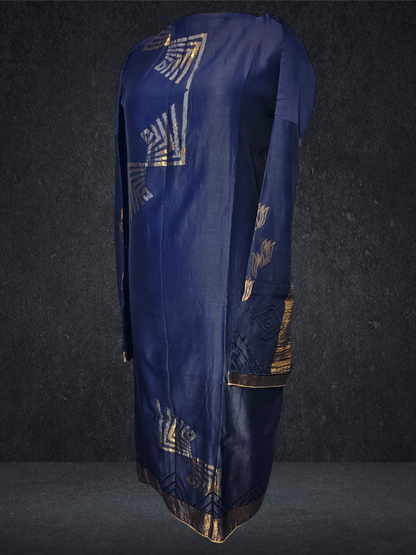 Semi Stitched Chanderi formal Suitset