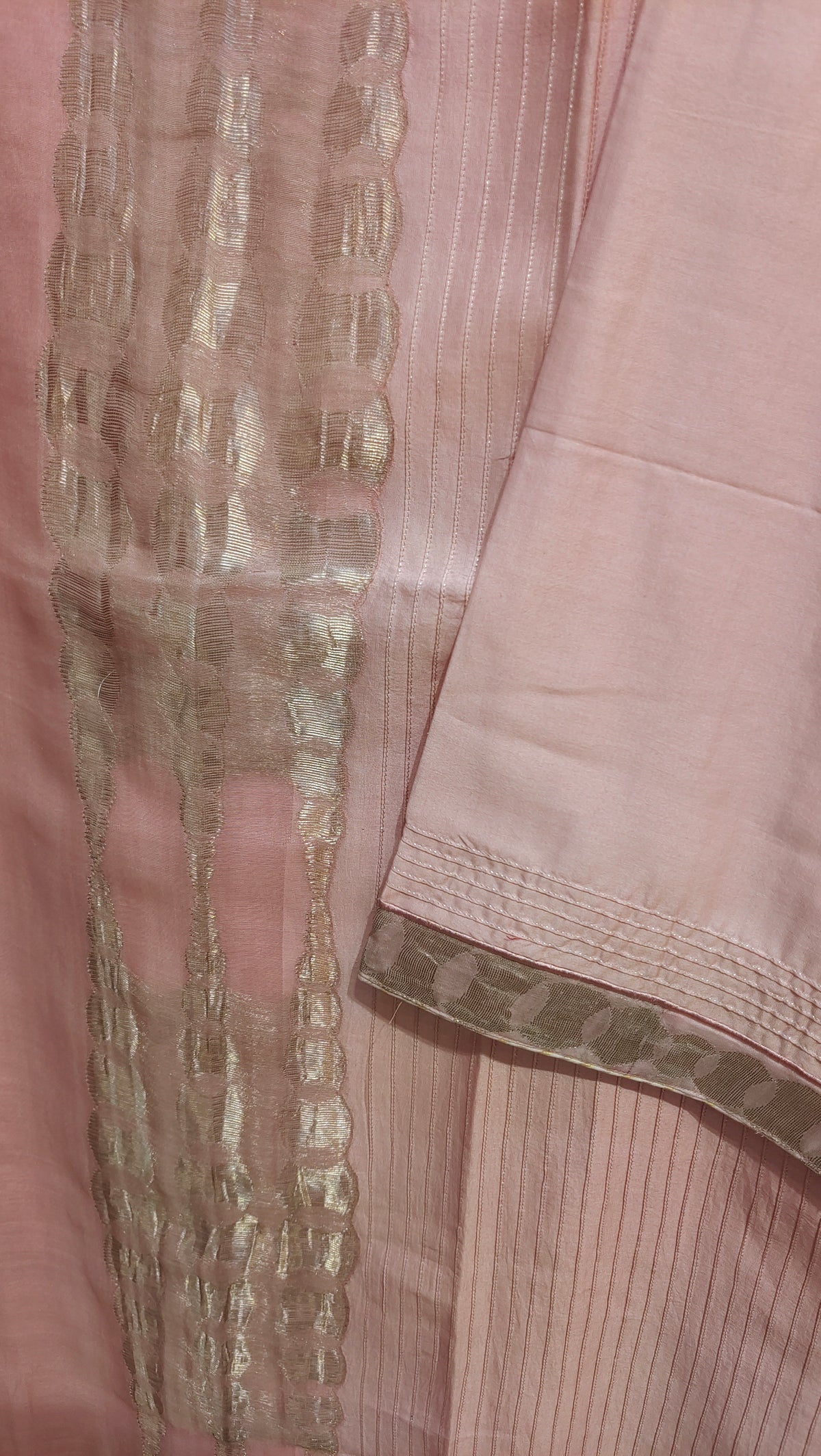 Semi Stitched Chanderi Formal Suitset