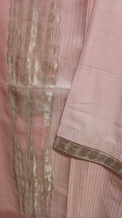 Semi Stitched Chanderi Formal Suitset