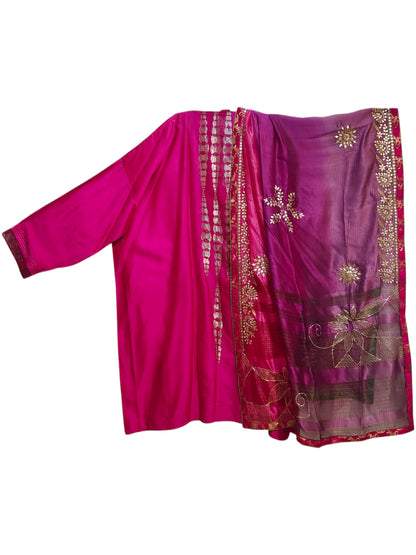 Semi Stitched Chanderi Formal Suitset