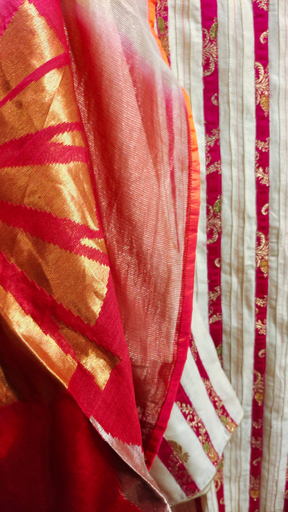 Semi Stitched Chanderi Formal Suitset