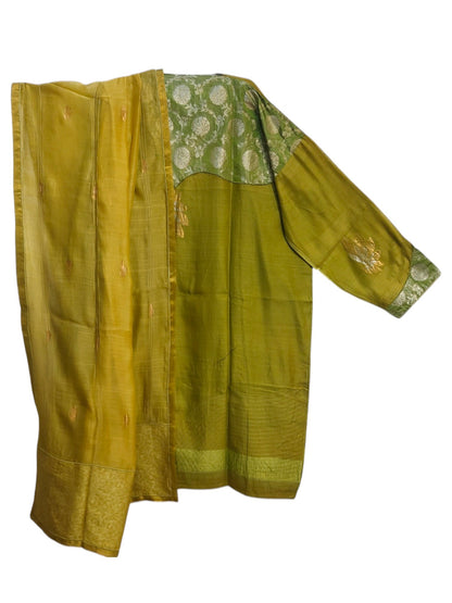 Semi Stitched Chanderi Formal Suitset