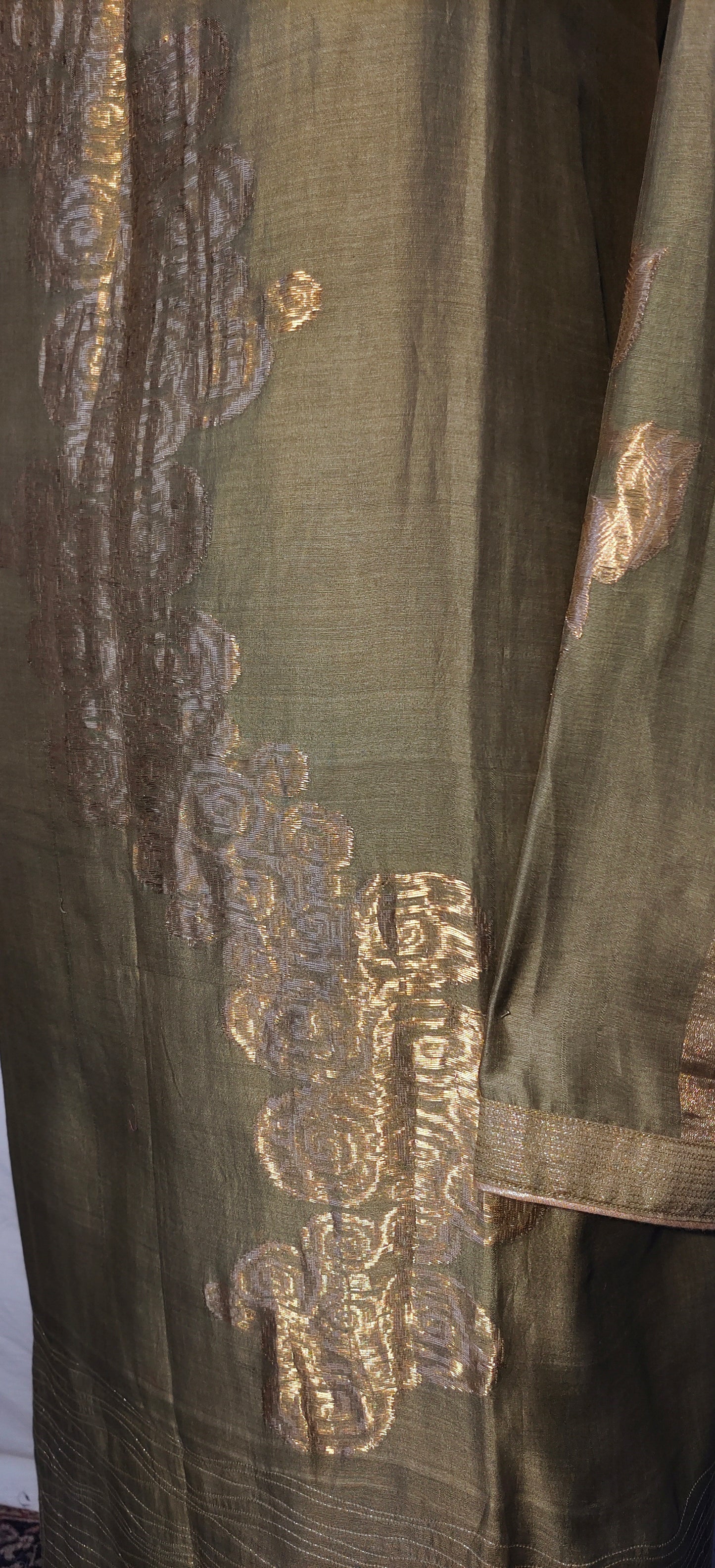 Semi Stitched Chanderi Formal Suitset