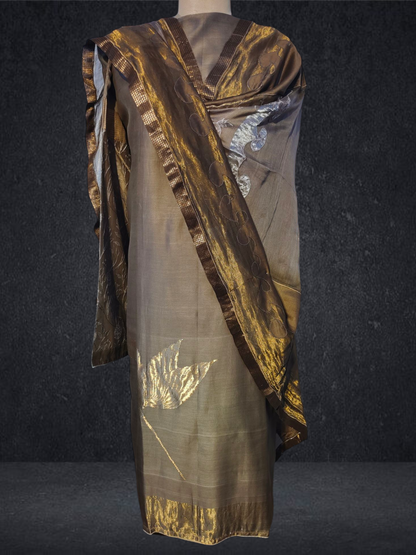 Semi Stitched Chanderi Formal Suitset