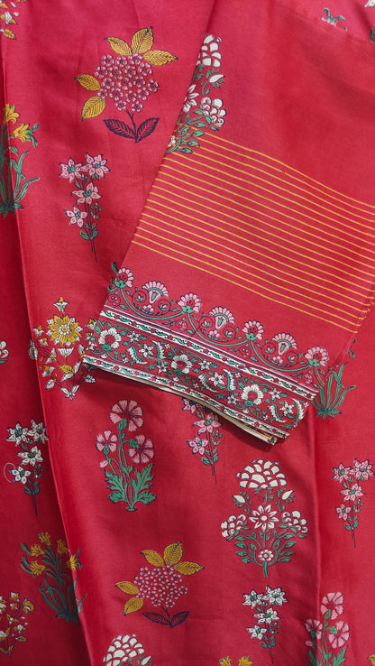 Semi Stitched Chanderi Casual kurta