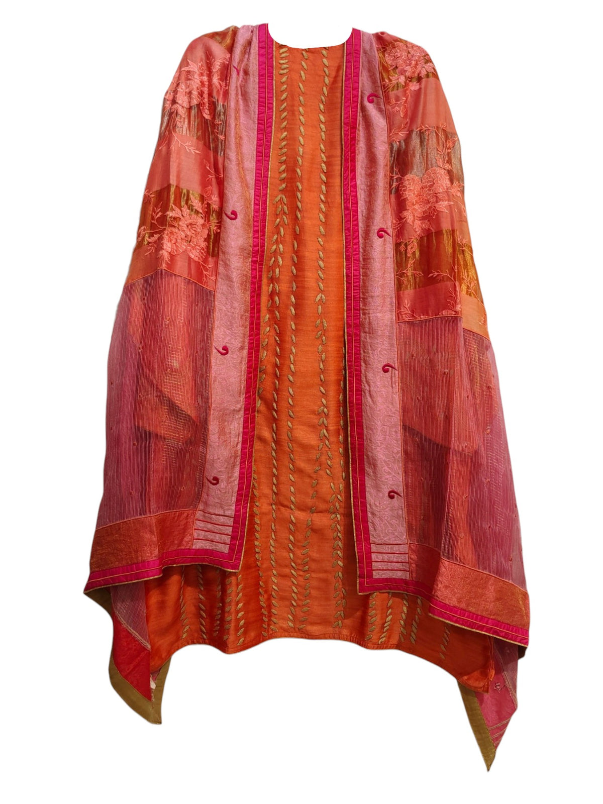 Semi Stitched Chanderi Formal Suitset