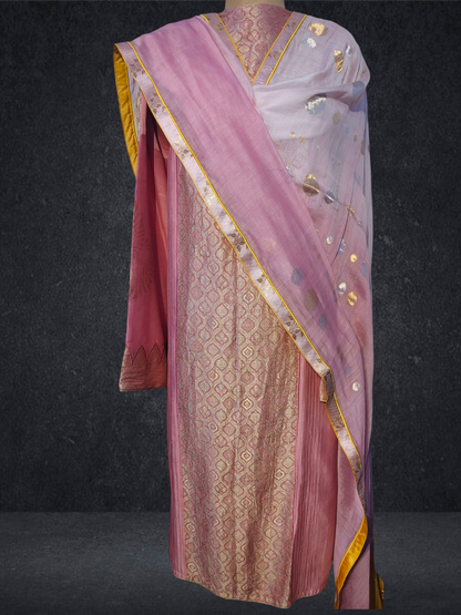 Semi Stitched Formal chanderi Suitset