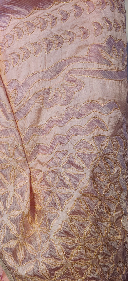 Semi Stitched Chanderi Formal Suitset
