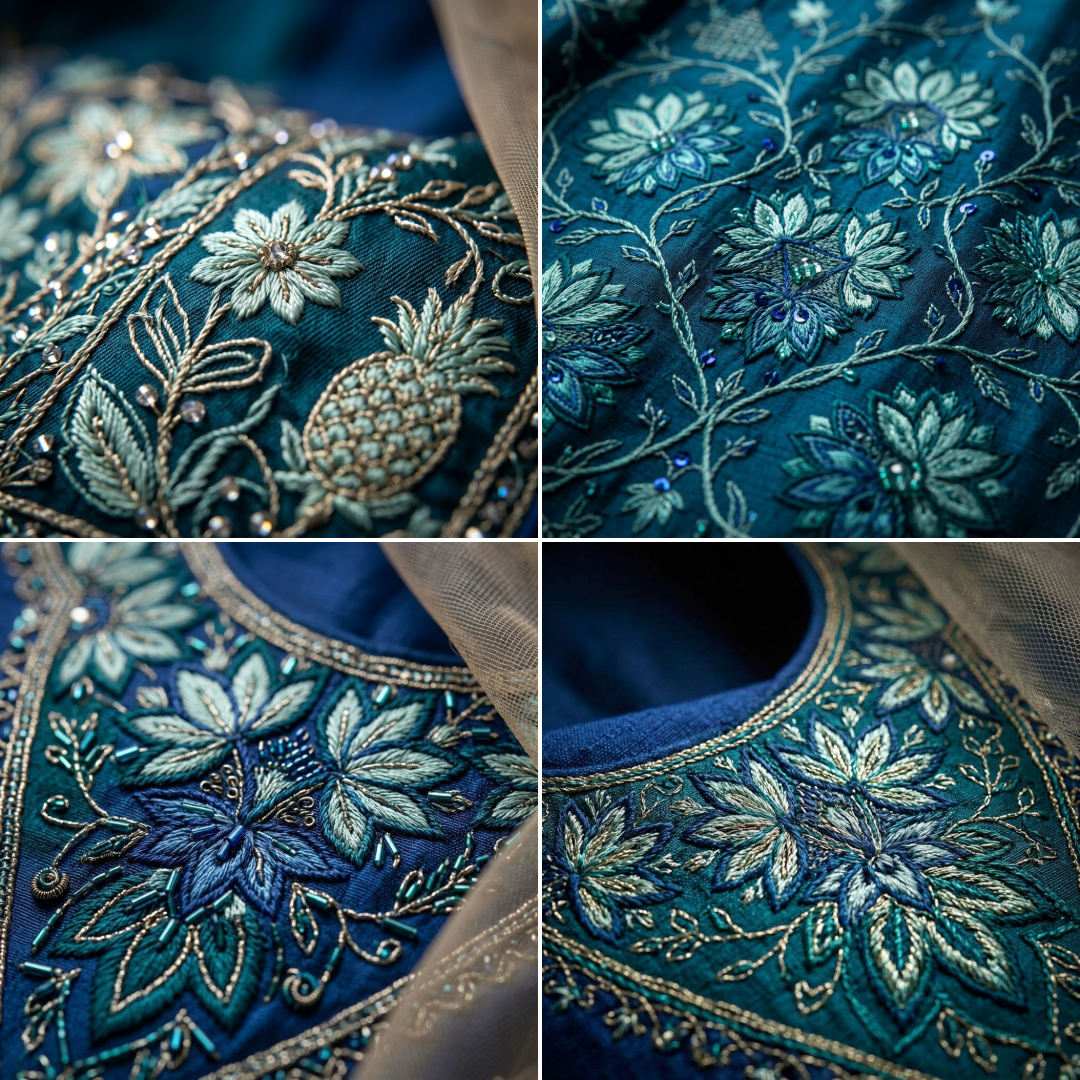 Customised Chanderi Embroidered set