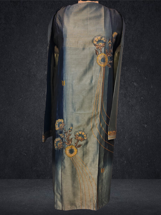 Semi Stitched Chanderi kurta