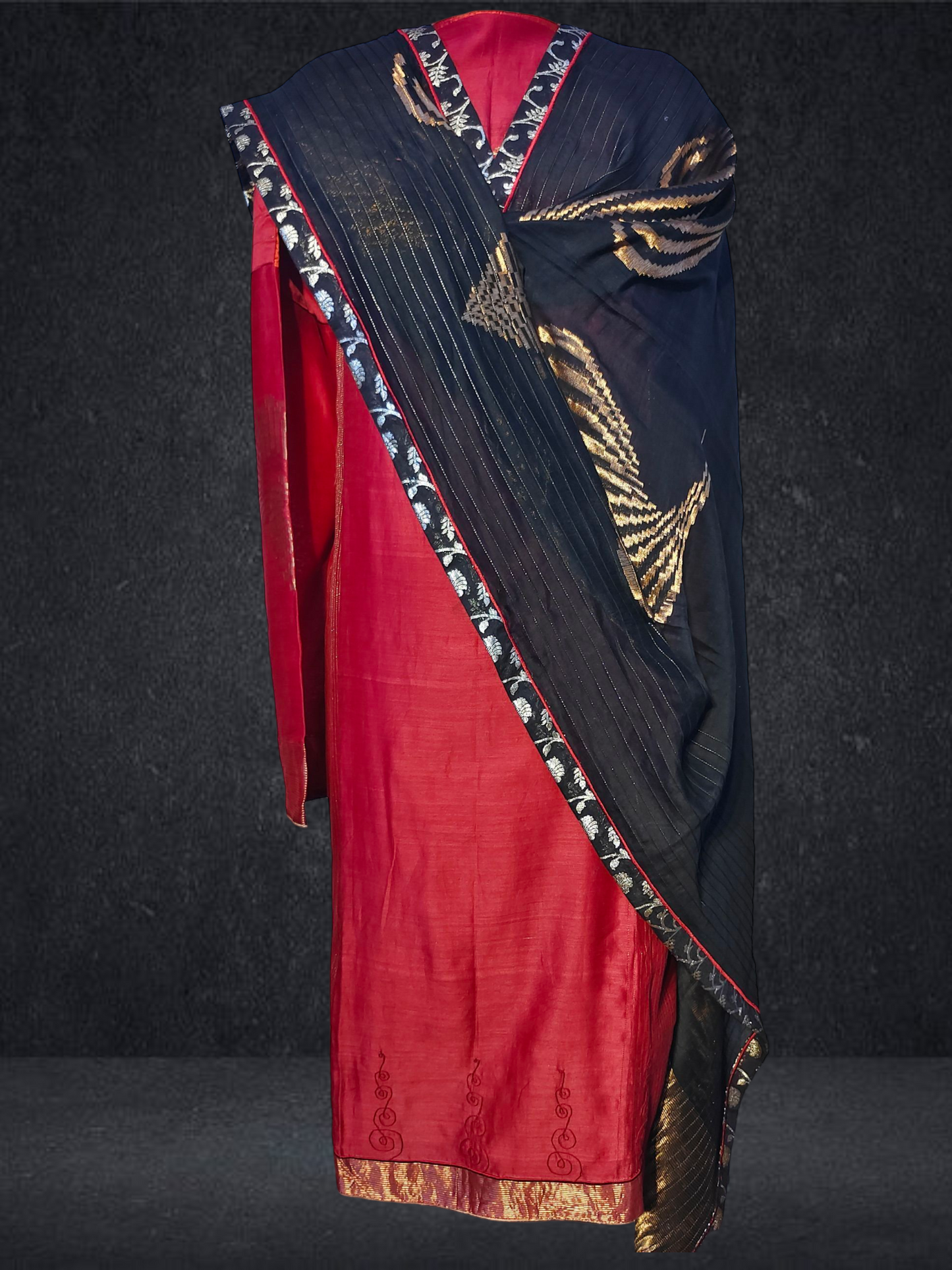 Semi Stitched Formal chanderi Suitset