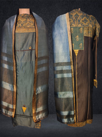 Semi Stitched Formal chanderi Suitset