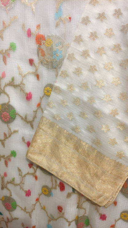 Semi Stitched Formal chanderi Suitset