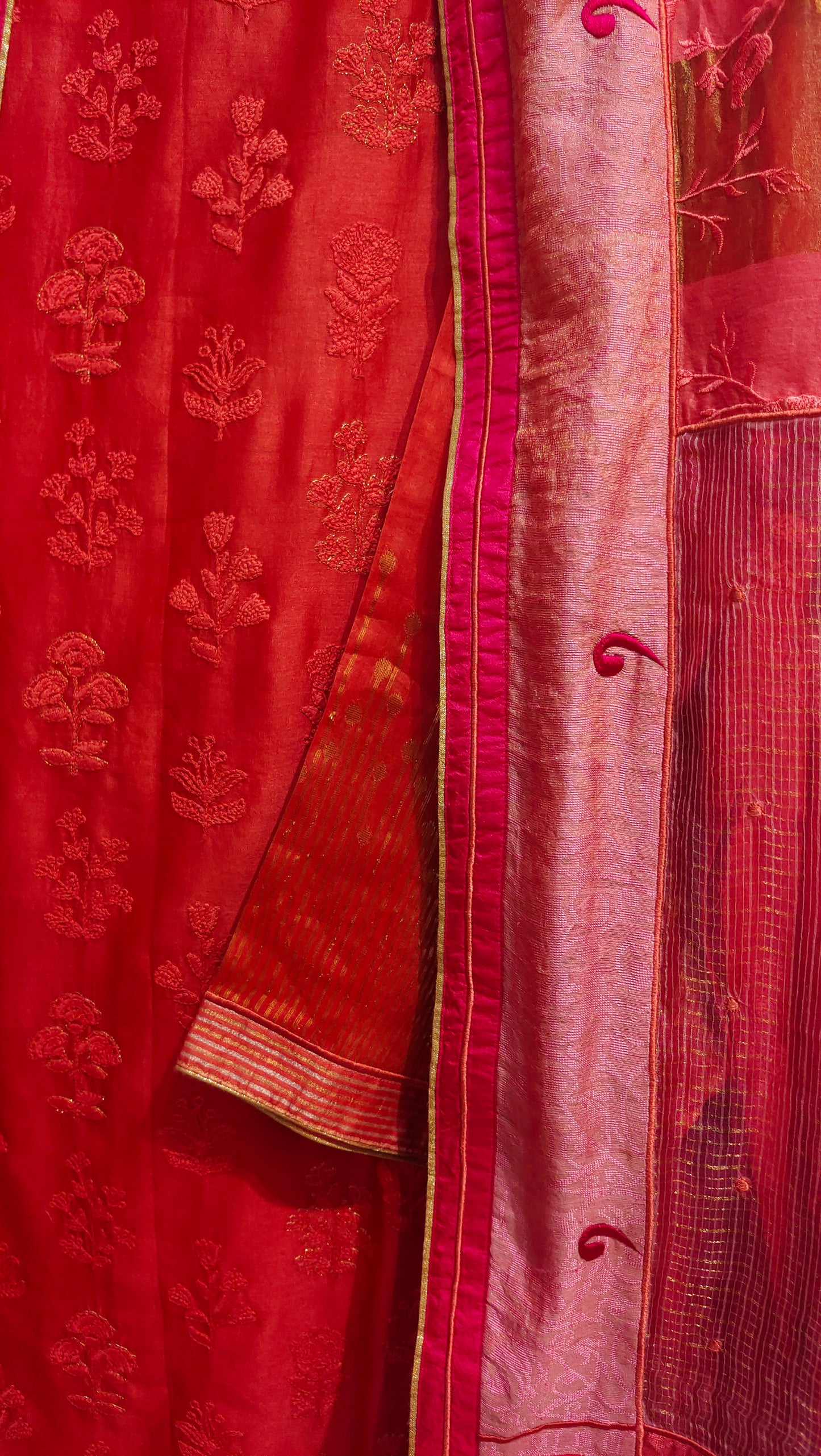 Semi Stitched Chanderi Formal Suitset