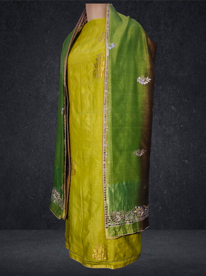 Semi Stitched Formal chanderi Suitset