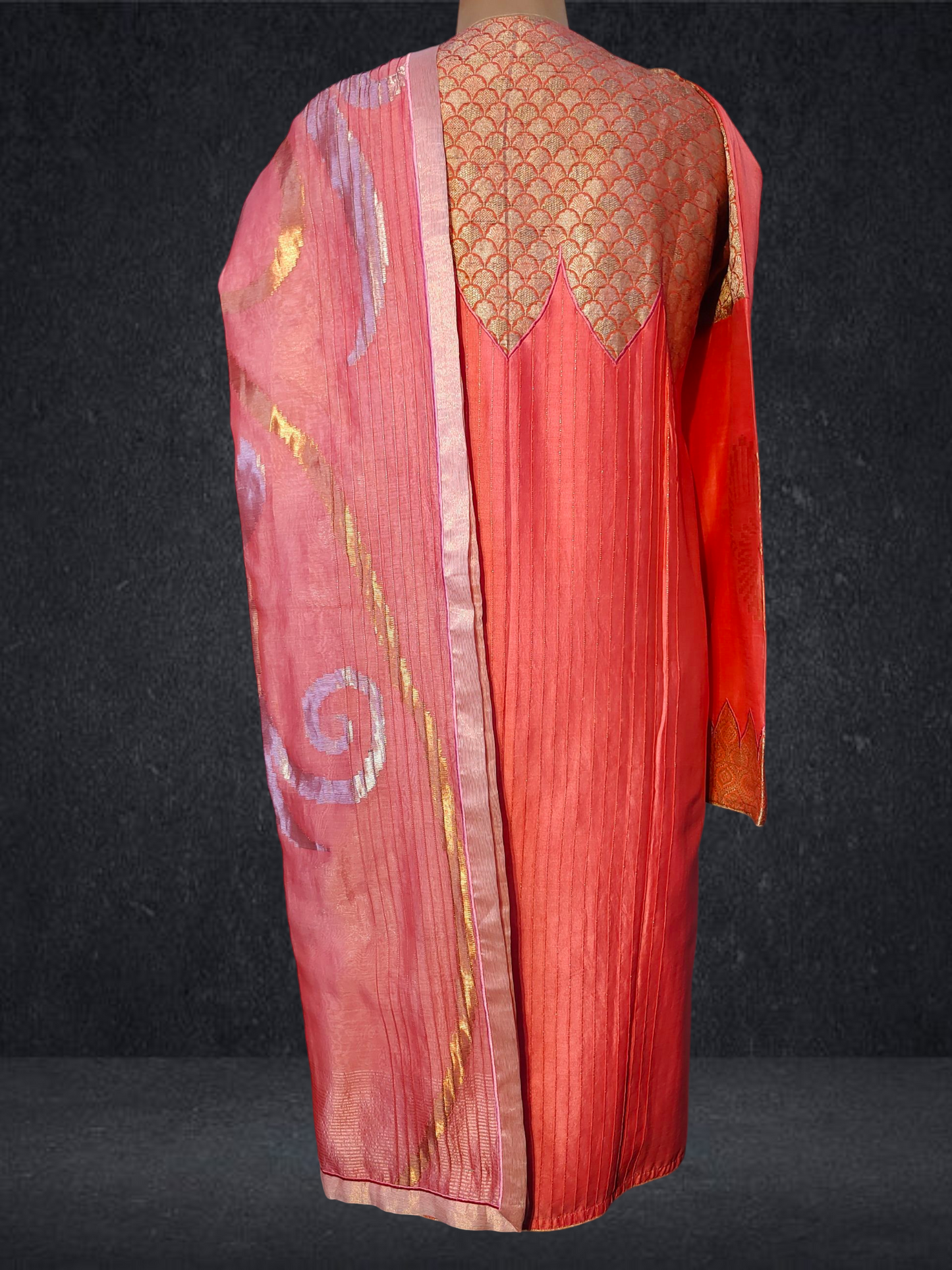 Semi Stitched Formal chanderi Suitset