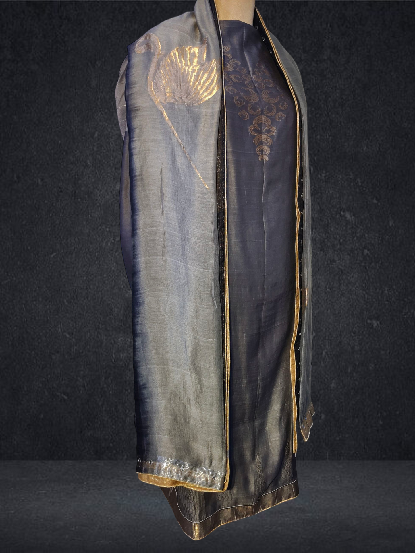 Semi Stitched Formal chanderi Suitset