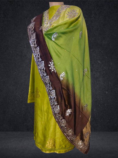 Semi Stitched Formal chanderi Suitset