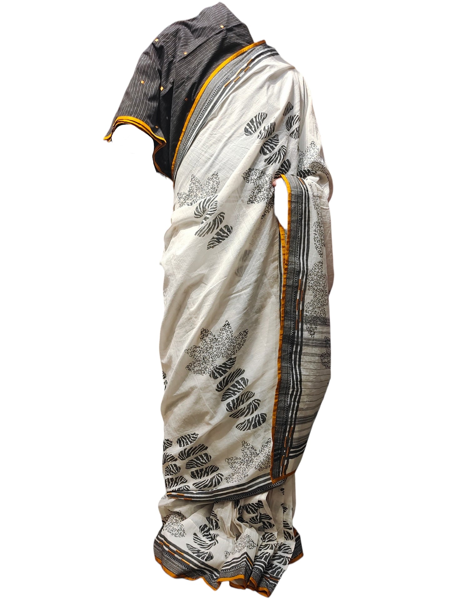 Cotton Casual Block Printed Saree