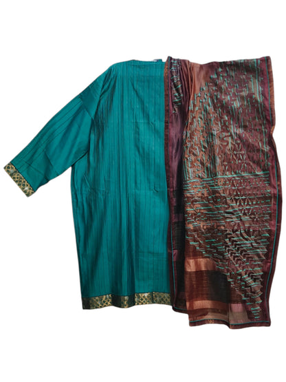 Semi Stitched Chanderi Formal Suitset