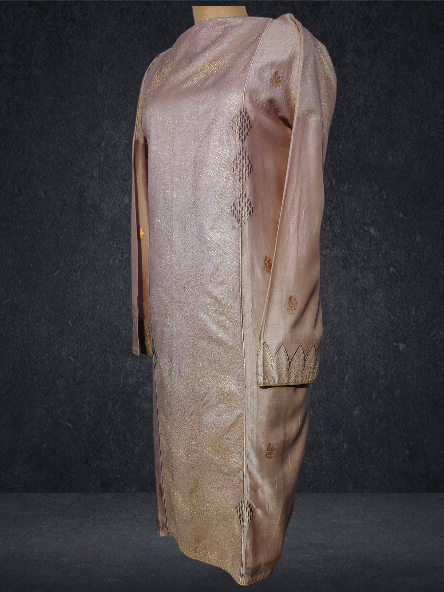 Semi Stitched Formal chanderi Kurta